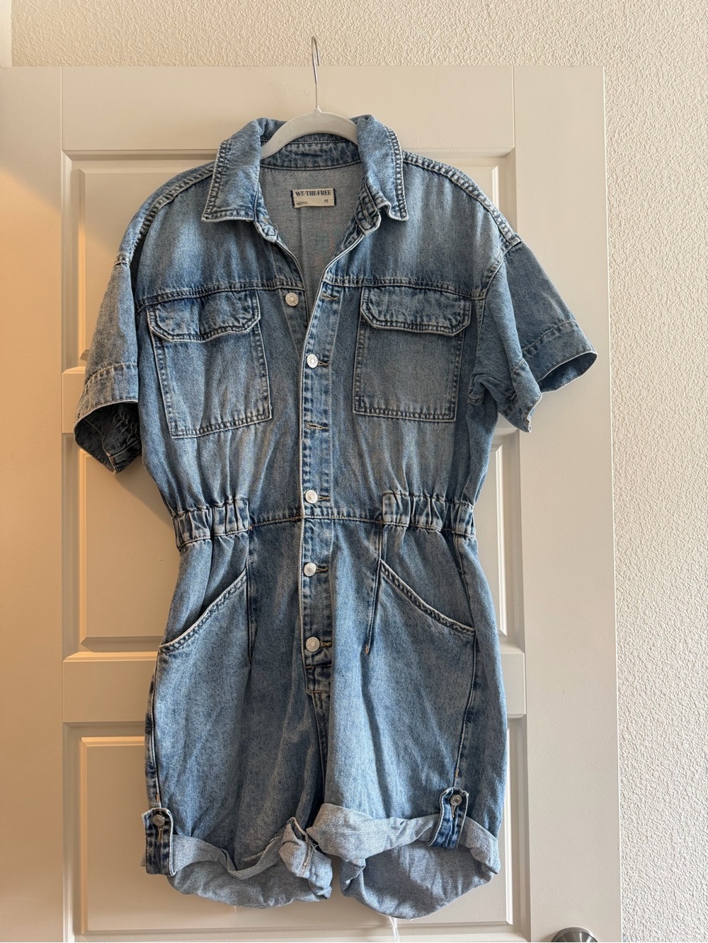 FREE PEOPLE DENIM ROMPER